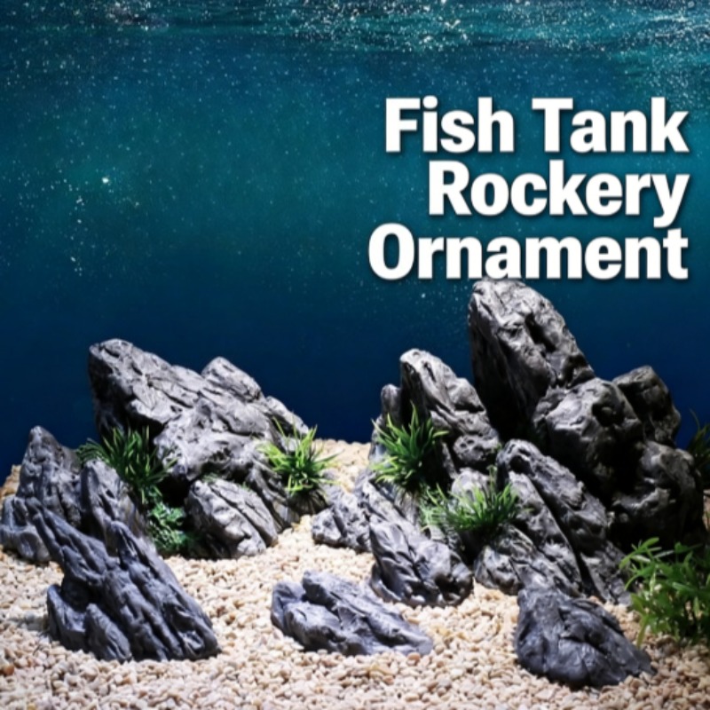 Aquarium Planted Set Up - Akvaryum Dekor Simülasyon Taş Döşeli Peyzaj