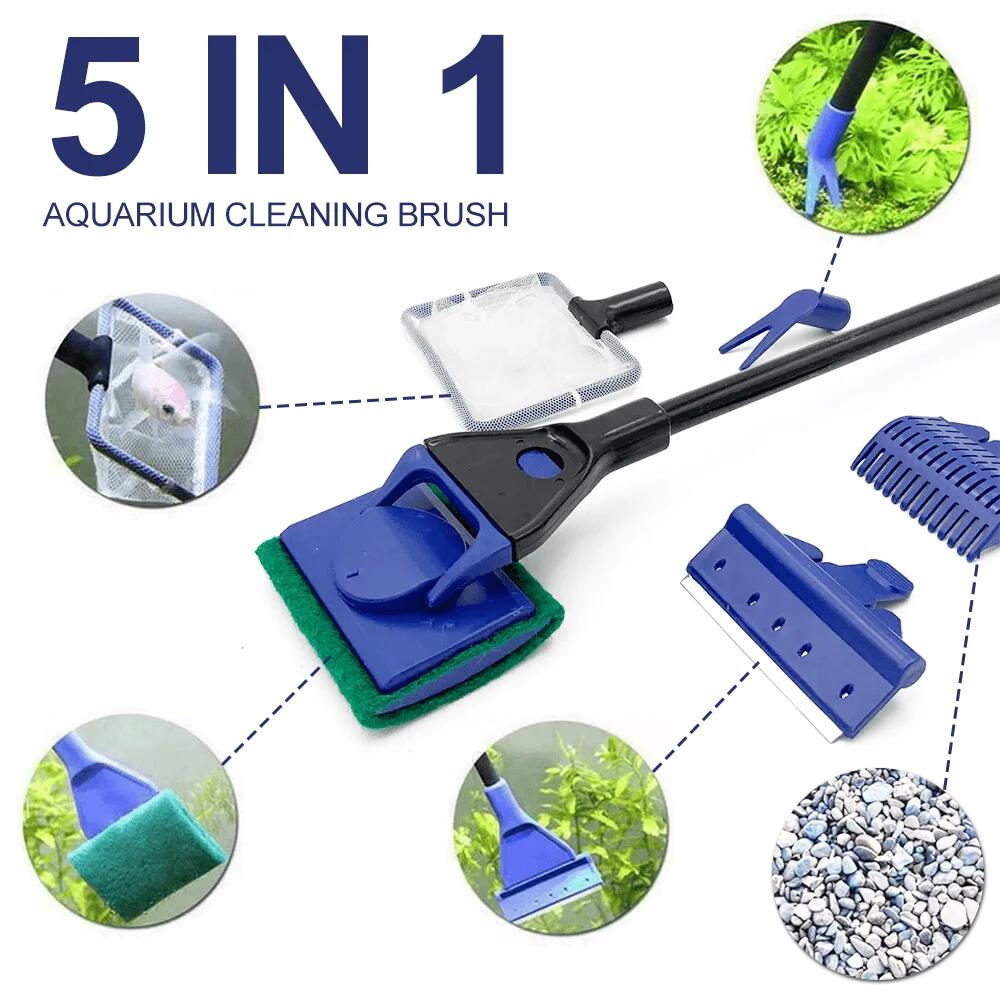 Aquarium Plant Gravel - 5in1 Akvaryum Temizleme Aracı Bitki Çatal