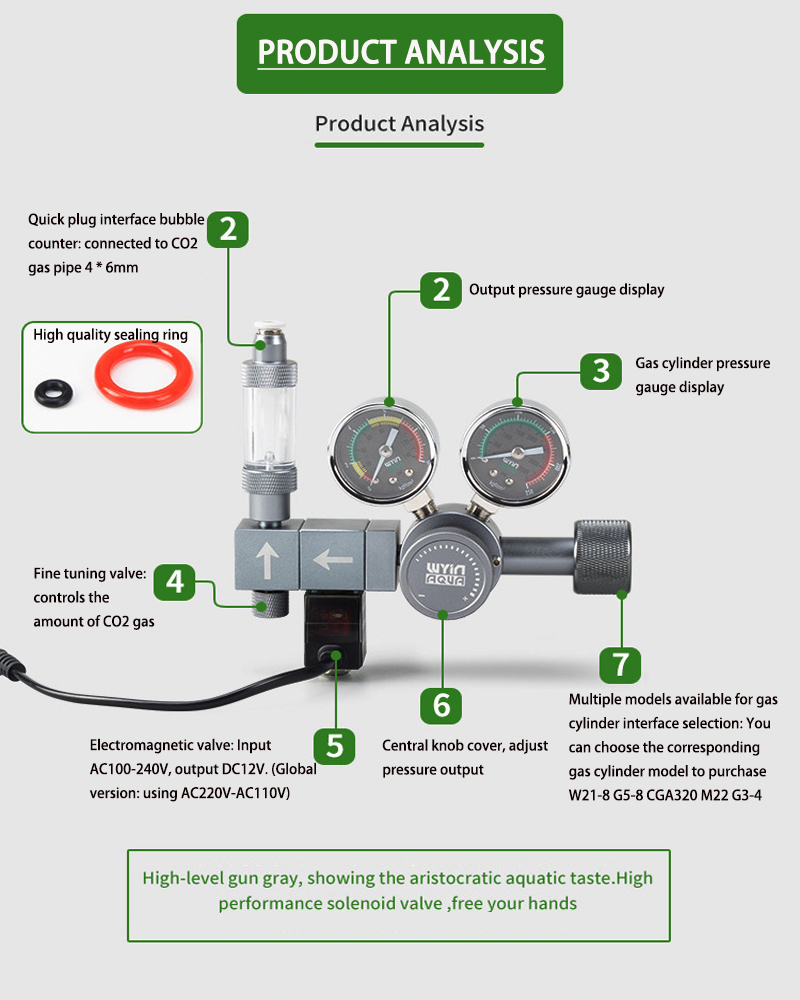 Akvaryum DIY CO2 Regülatörü Çi - Co2 Regulator Dual Stage incelemesi ve fiyatı