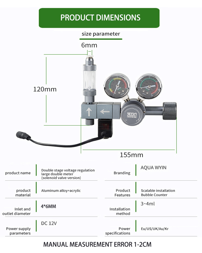 Akvaryum DIY CO2 Regülatörü Çi - Co2 Regulator Dual Stage incelemesi ve fiyatı