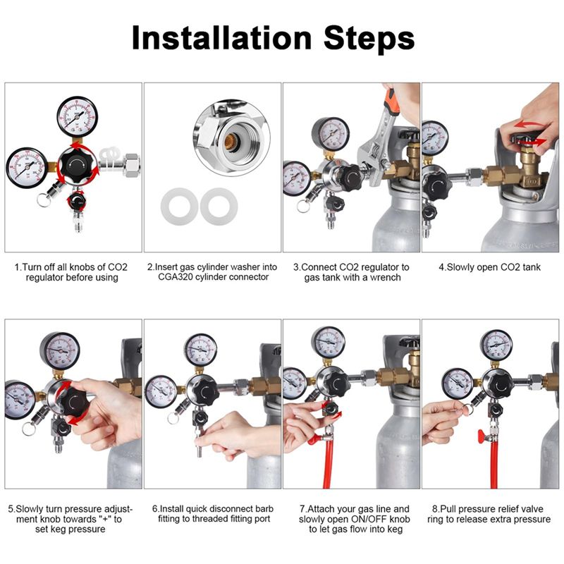 A02M-CGA-320 Fıçı Regülatörü,  - Co2 Regulator Dual Stage incelemesi ve fiyatı