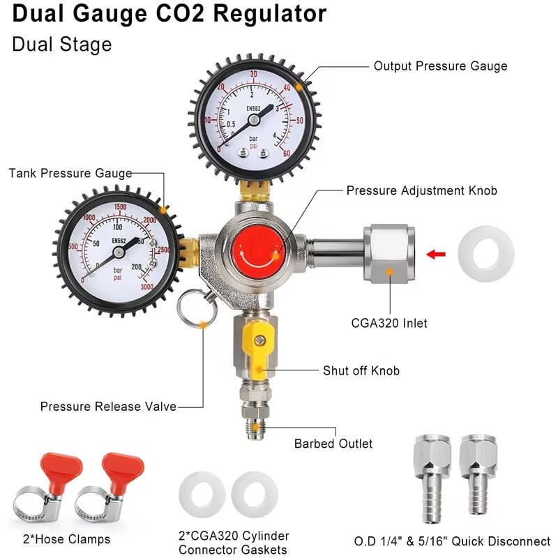 CO2 Regülatörü Fıçı Bira Regül - Co2 Regulator Dual Stage incelemesi ve fiyatı